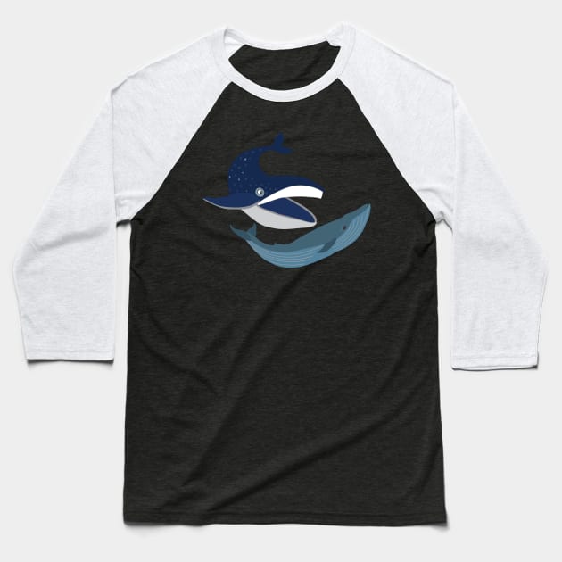 Blue Whales Baseball T-Shirt by VoneS